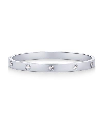 PAVOI Stainless Steel Love Bangle Bracelets for Women | Waterproof Cubic Zirconia Hinged Bracelet Dupe | 6.5" | Amazon (US)