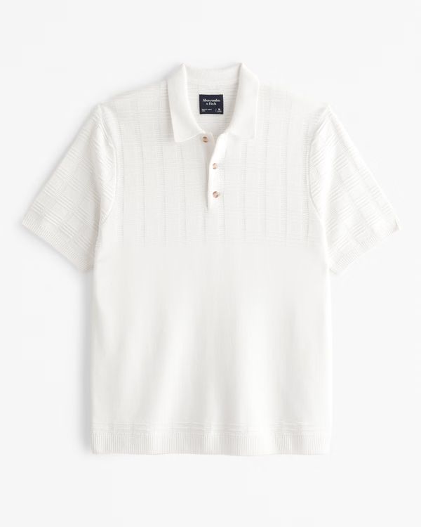 Textured Stitch 3-Button Sweater Polo | Abercrombie & Fitch (US)