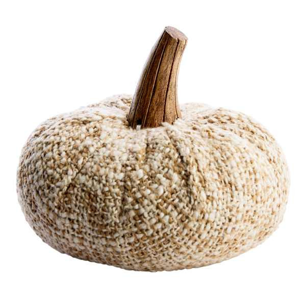 Neutral Textured Fabric Pumpkin, 4", Yellow, sold by At Home | At Home