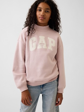Kids VintageSoft Oversized Mockneck Logo Sweatshirt | Gap (US)