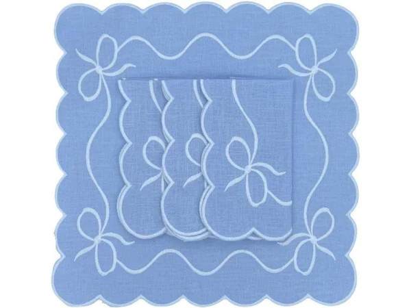 Blue Bow napkins (set of 4) | The Avenue