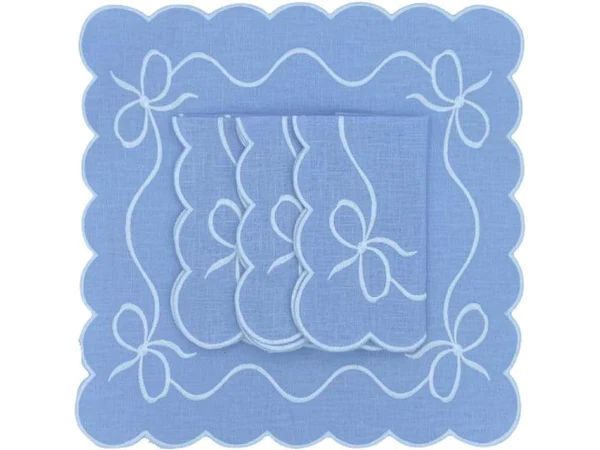 Blue Bow napkins (set of 4) | The Avenue