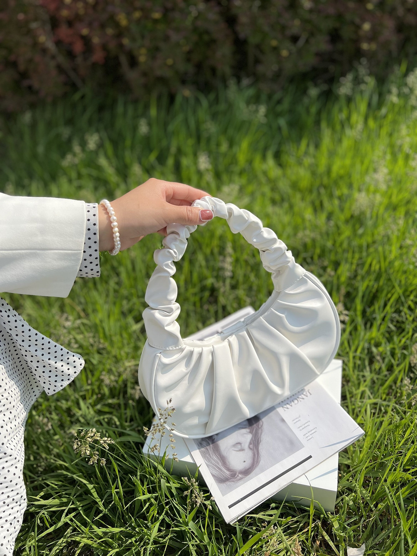 Ruched Baguette Bag | SHEIN