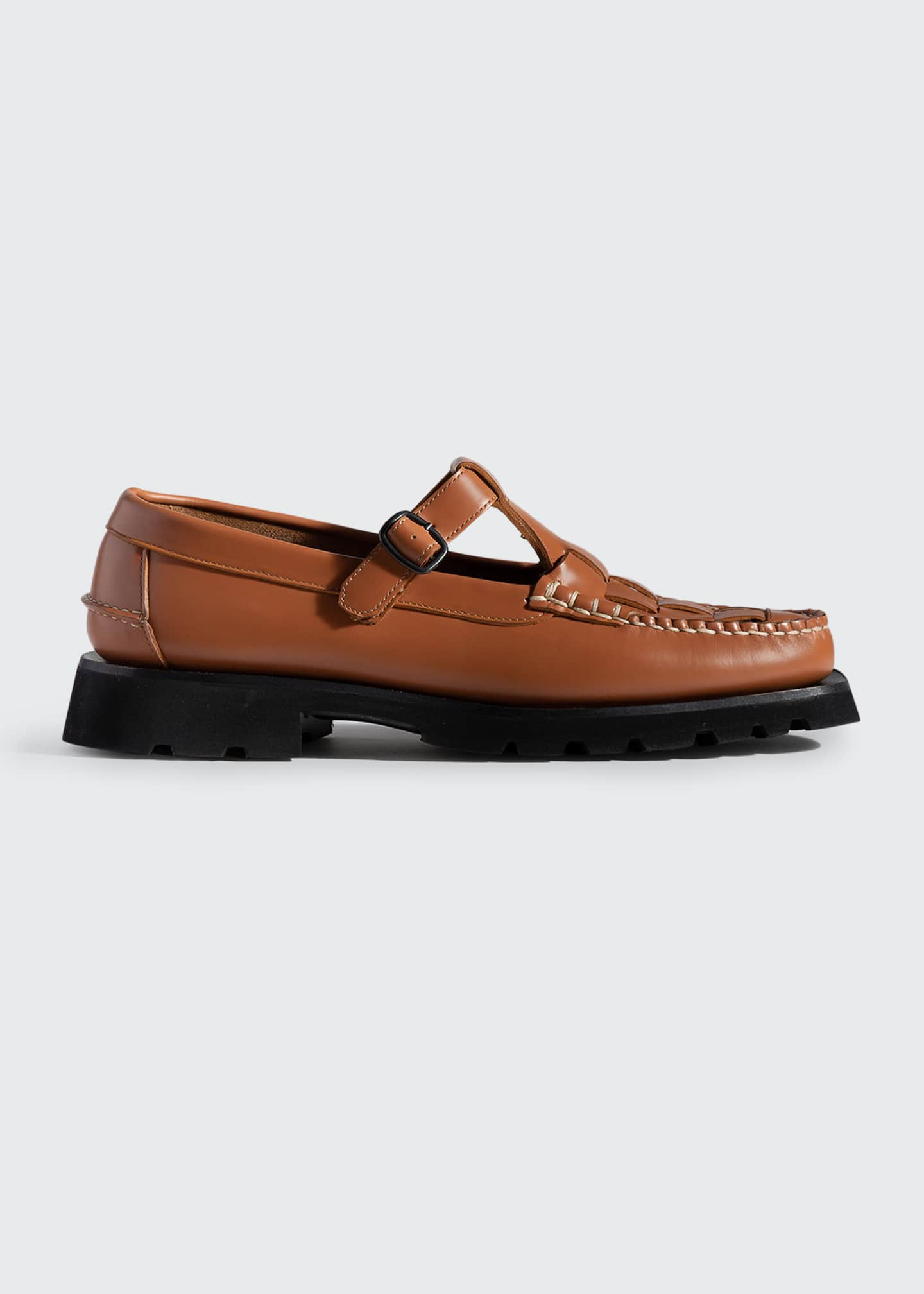 HEREU Soller Mary Jane Woven Calfskin Loafers | Bergdorf Goodman