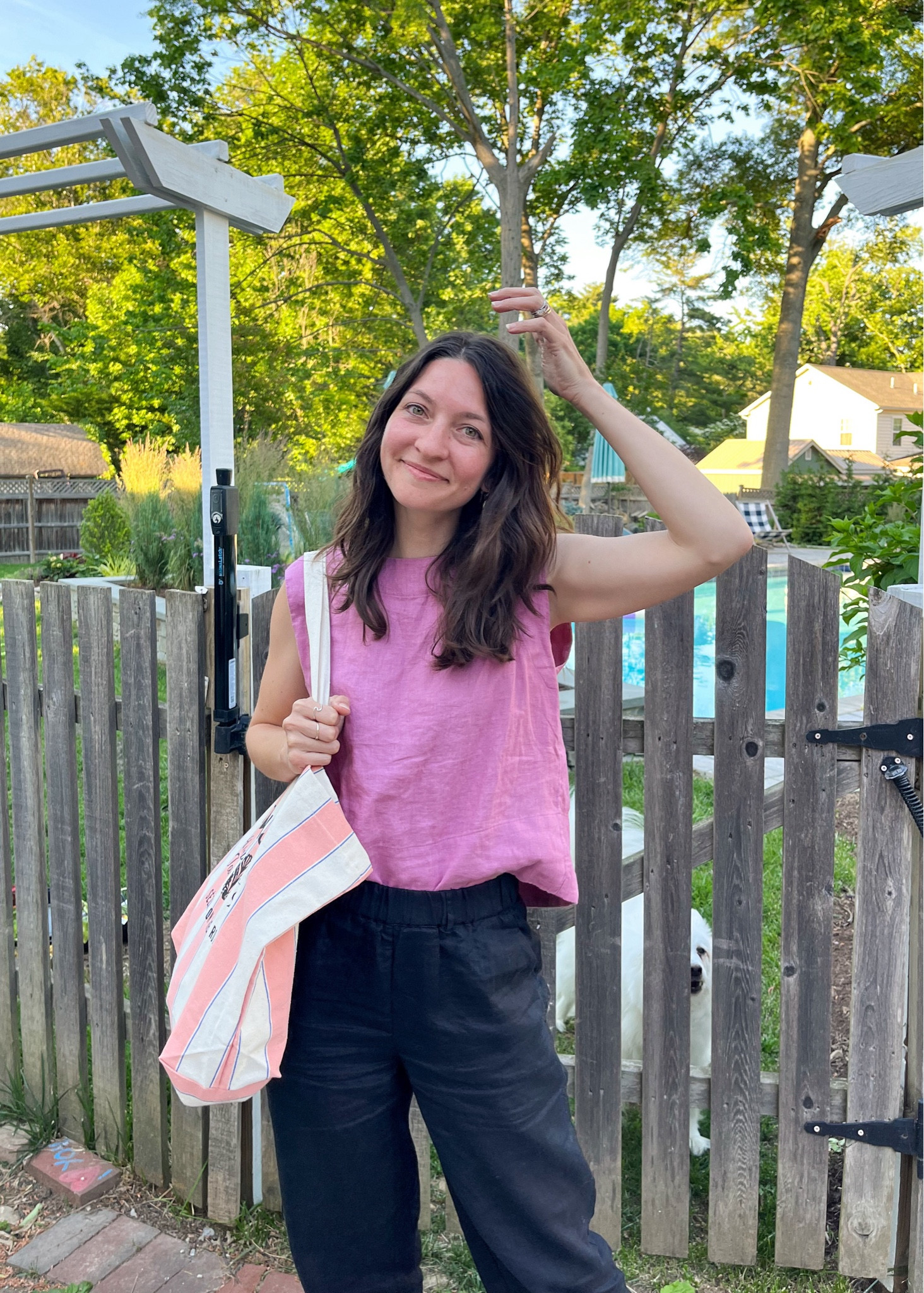 Wearing linen all summer long. Love the color of this top, the buttons on the back, & the fit of these pants! Hope you had a great weekend 🩷☀️

#LTKFindsUnder50 #LTKSeasonal #LTKFindsUnder100