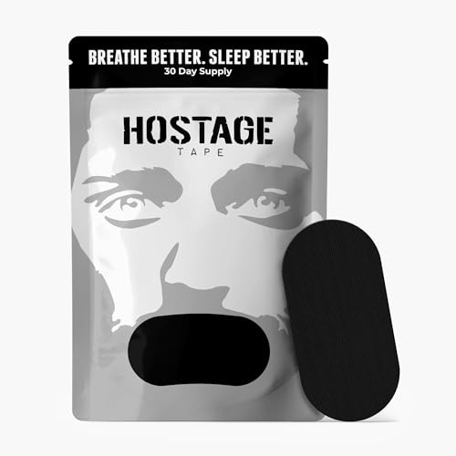Hostage Tape - Easy to Apply Sleep Strips with Comfortable Adhesive - Breathable Sleep Tapes - 30 Strips (1 Pack)- Black | Amazon (US)