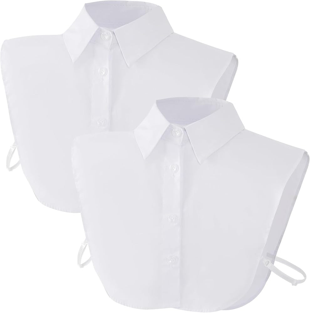 2 Pcs Fake Collar Detachable Dickey Collar Faux False Collar Half Shirts for Women Winter Christm... | Amazon (US)
