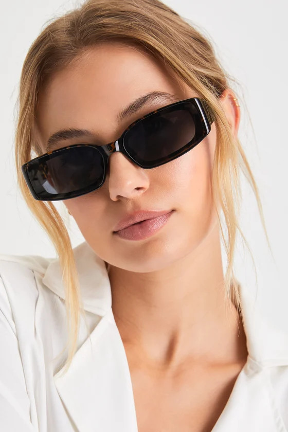 Edgy Intention Black and Yellow Tortoiseshell Square Sunglasses | Lulus (US)