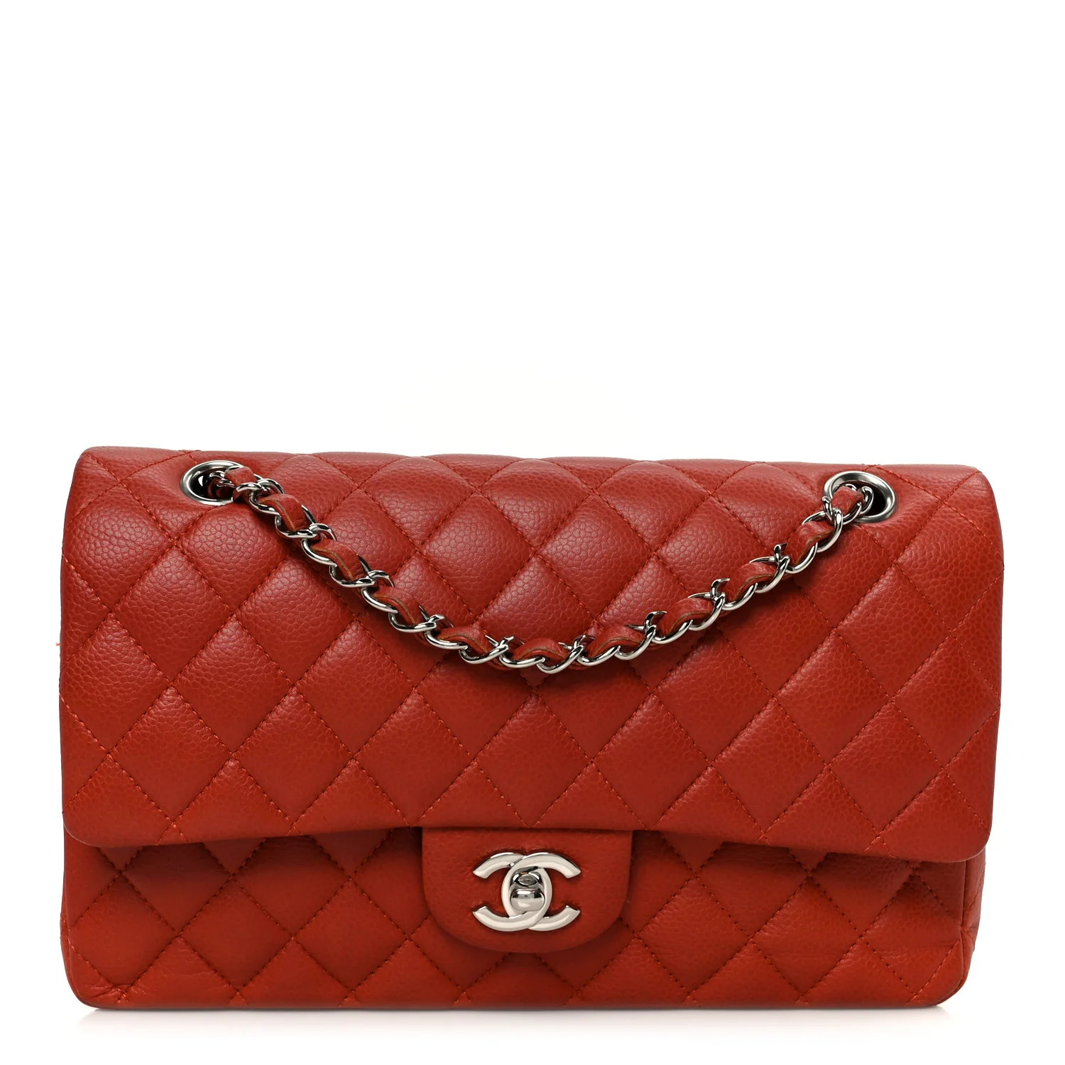 Chanel Caviar Quilted Medium Double Flap Red 1864466 | FASHIONPHILE (US)