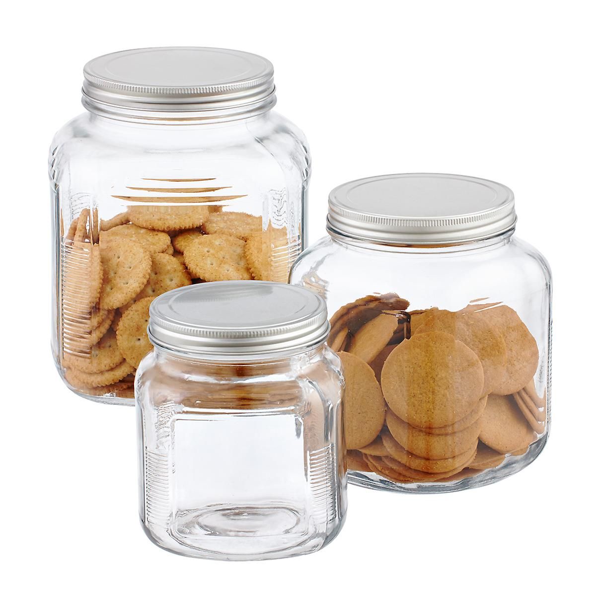 Anchor Hocking Glass Cracker Jars with Aluminum Lids | The Container Store