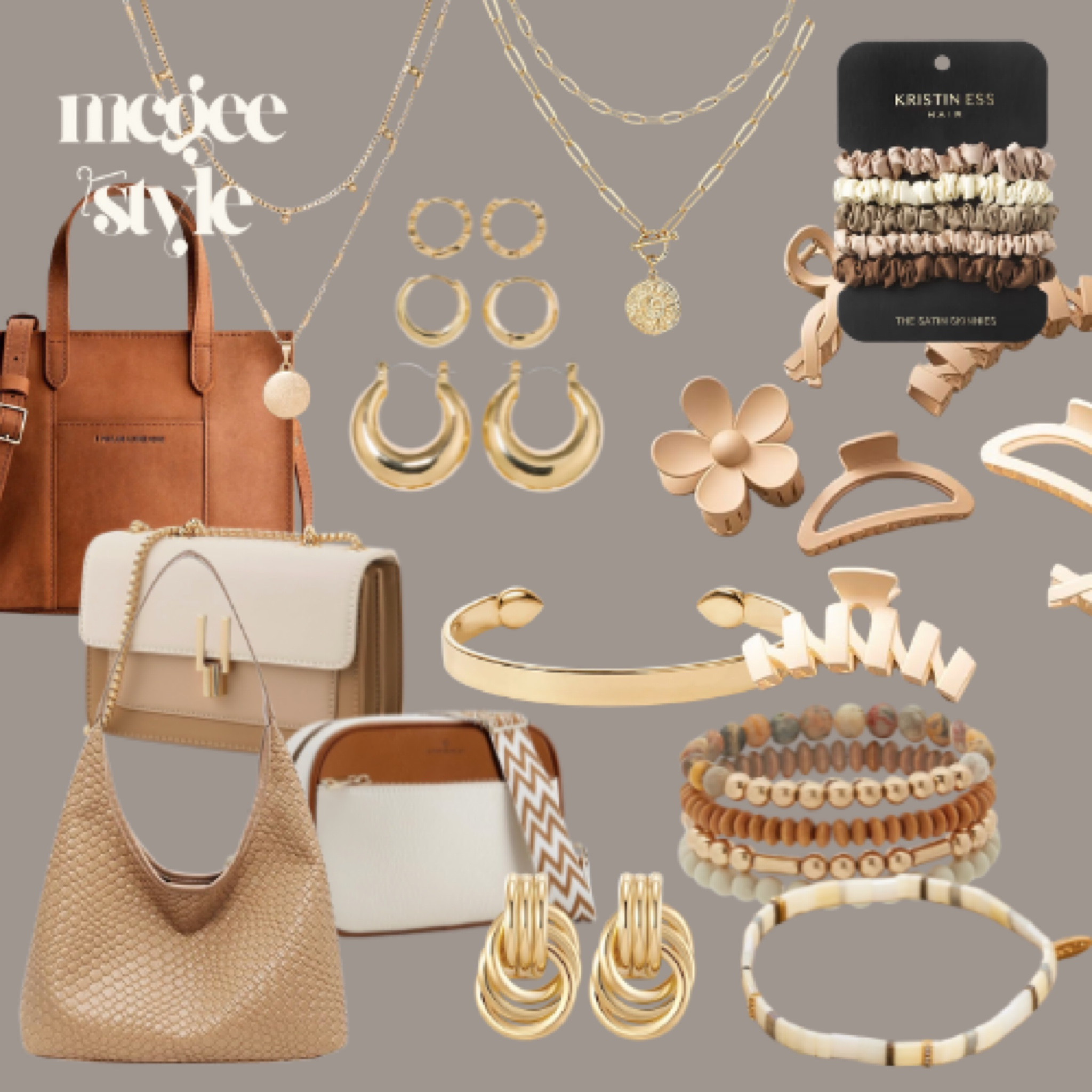Neutral Accessories | Bracelets | Earrings | Hair Ties | Purses | Handbags | Necklaces | Gold Jewelry 

#LTKBeauty #LTKFindsUnder100 #LTKStyleTip