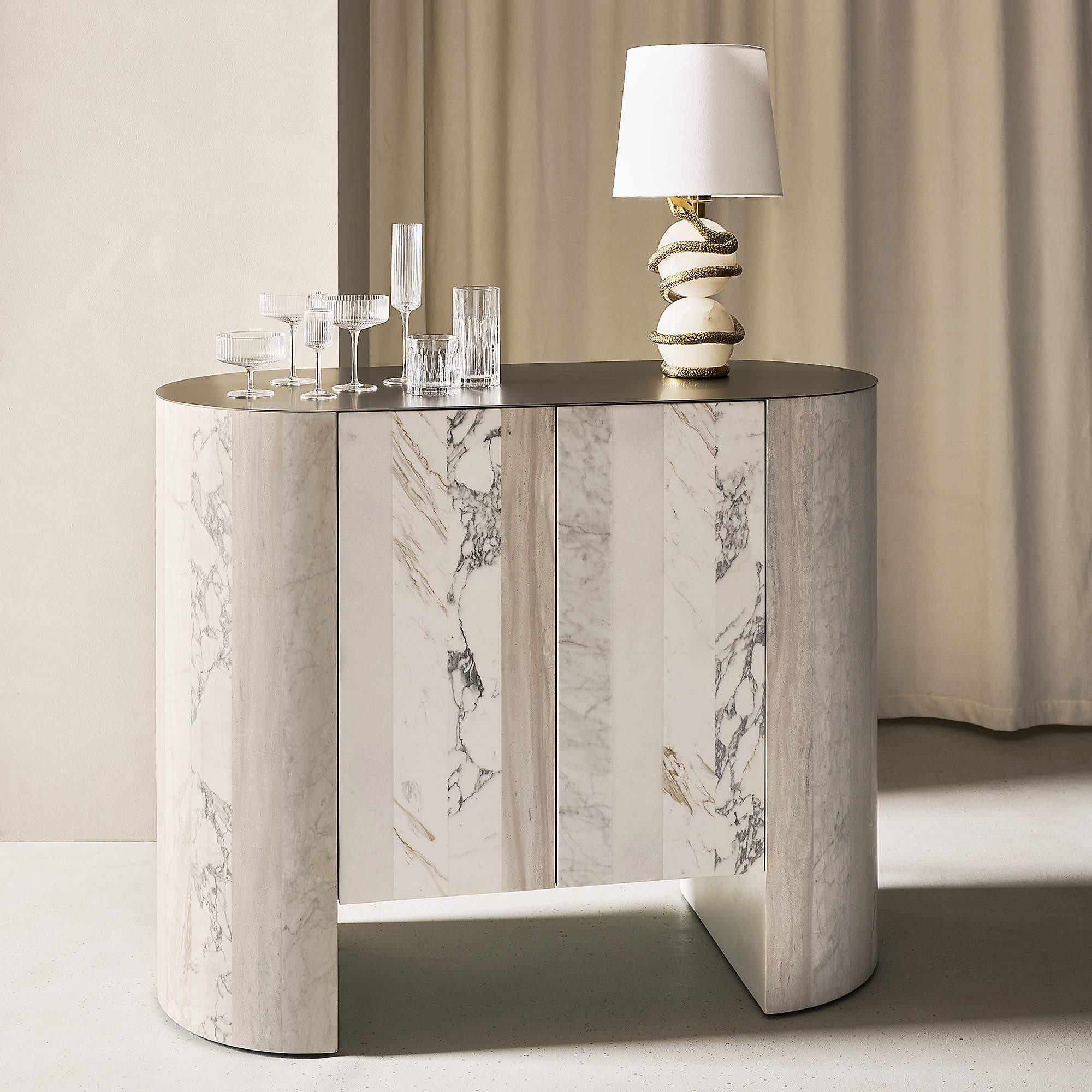 Fiera Marble Bar Cabinet | CB2 | CB2