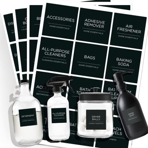 144 PCS Minimalist Laundry Room Gold Labels Set, v2croft Water Resistant Stickers,Water/Oil Resis... | Amazon (US)