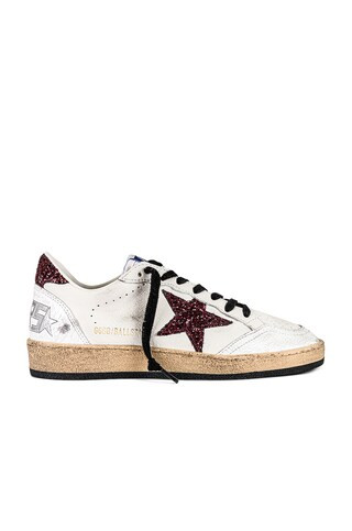 Golden Goose Ball Star Sneaker in White & Bordeaux from Revolve.com | Revolve Clothing (Global)