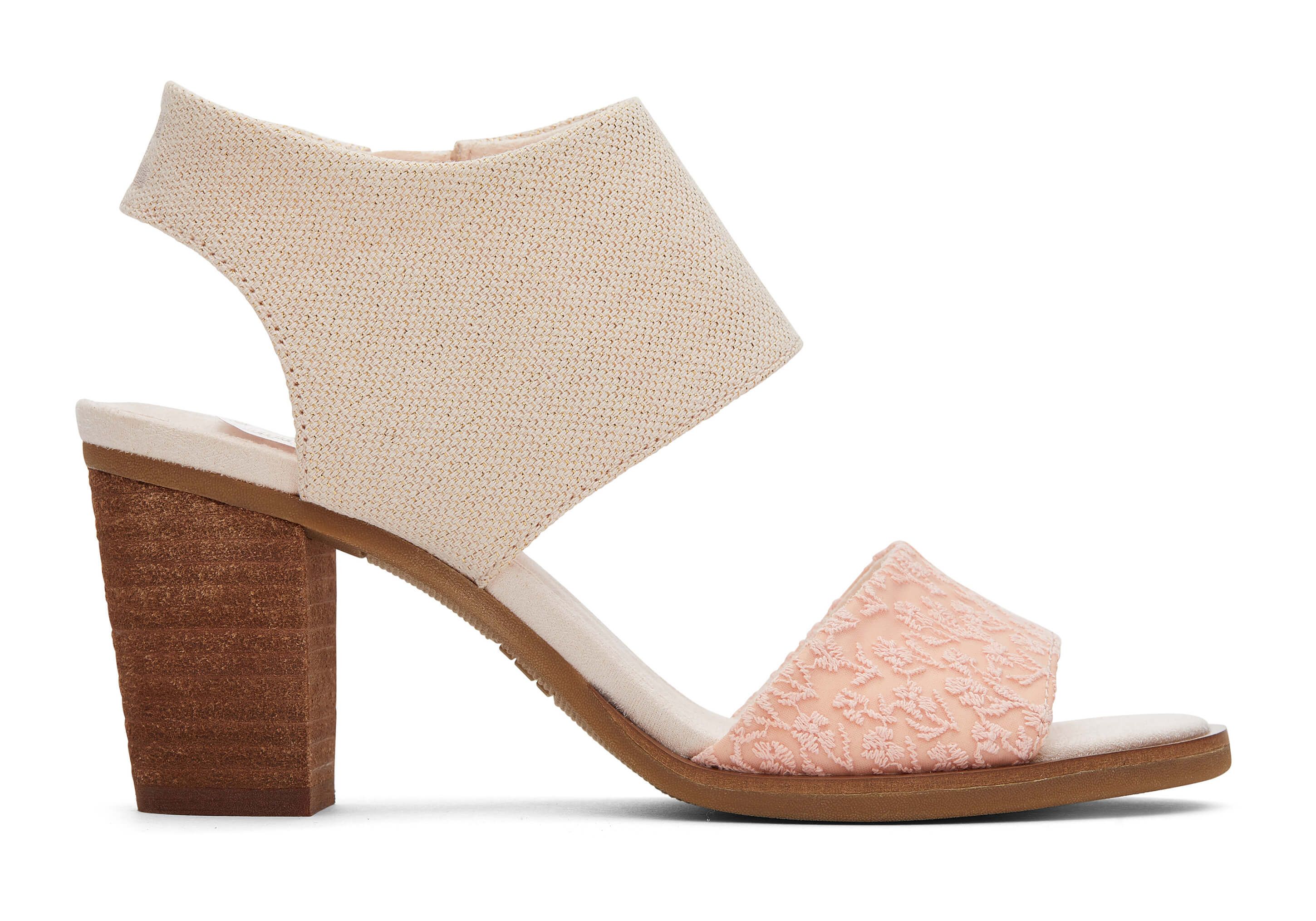 Women's Peach Majorca Cutout Heel Metallic Sandal | TOMS | TOMS (US)
