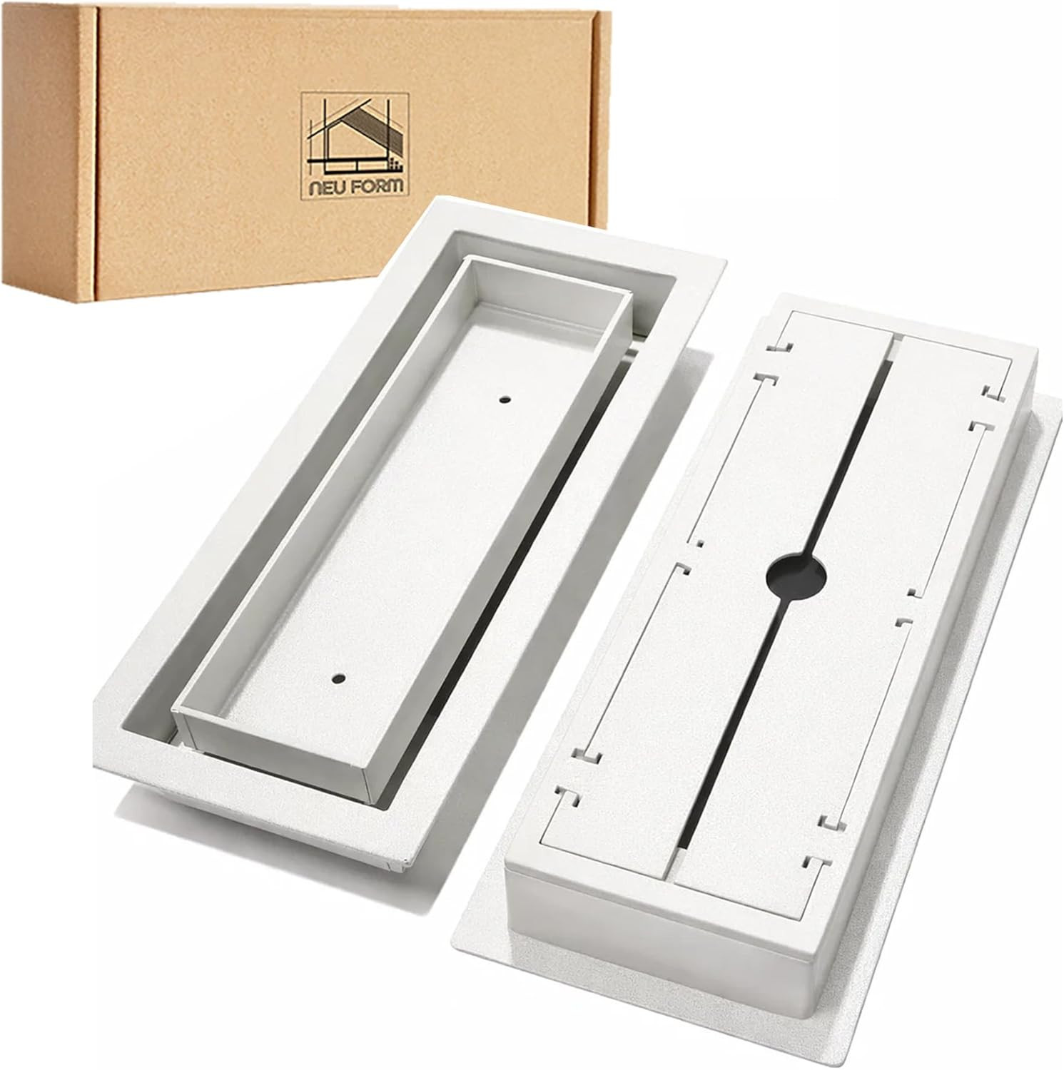 4x12 White Adjustable air Flow Floor Register with Tray for Flooring Insert – Heavy-Duty Steel ... | Amazon (US)