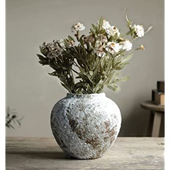 YSNCIDAN Rustic Ceramic Circular Flower Vase, Vintage Floor Tall Vases Farmhouse Decor for Living... | Amazon (US)