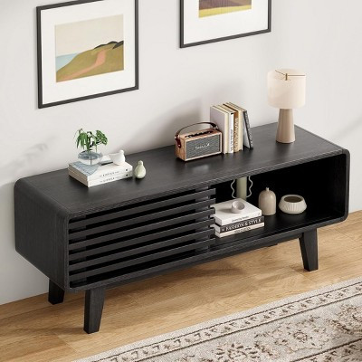 SEVOBAL TV Stands and Consoles Mid-Century Modern TV Stand, Stylish Media Console for TVs in Living Room, Bedroom, Black, 14.2"*46"*17.8" | Target