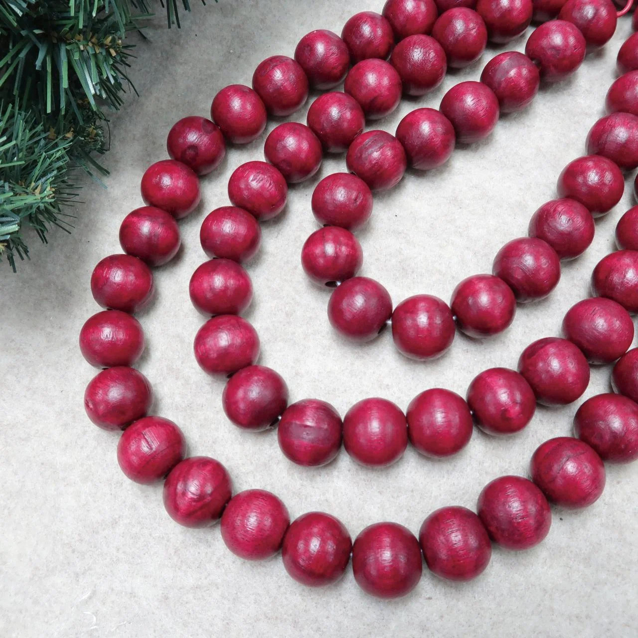Holiday Time Red Wood Bead Garland, 6' | Walmart (US)