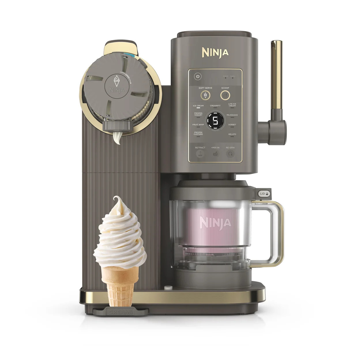 Ninja CREAMi Scoop & Swirl 13-in-1 Ice Cream and Soft Serve Maker, Mocha | Wayfair North America