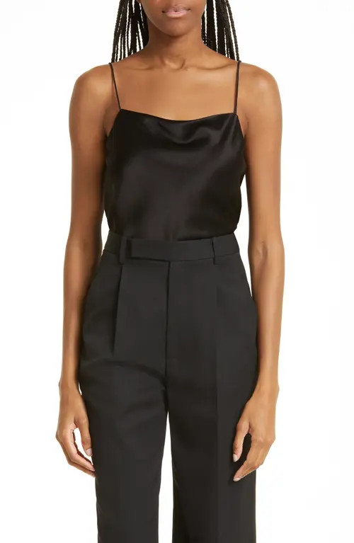 Alice + Olivia Harmony Satin Camisole in Black at Nordstrom, Size X-Small | Nordstrom