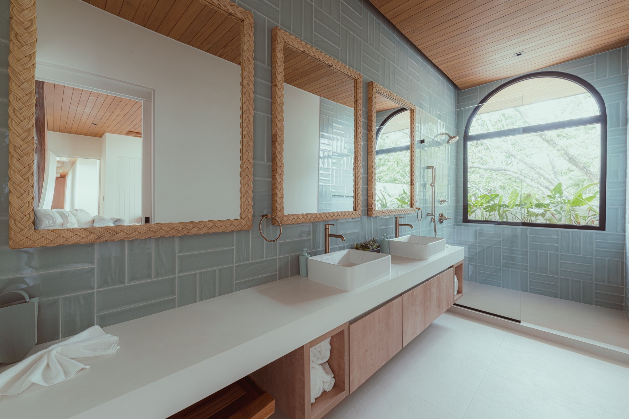 A little bathroom magic at Villa Nya. 🌊 Woven textures, soft coastal tones, and a shower view that never gets old. 🌿

#LTKFindsUnder100 #LTKHome #LTKSaleAlert