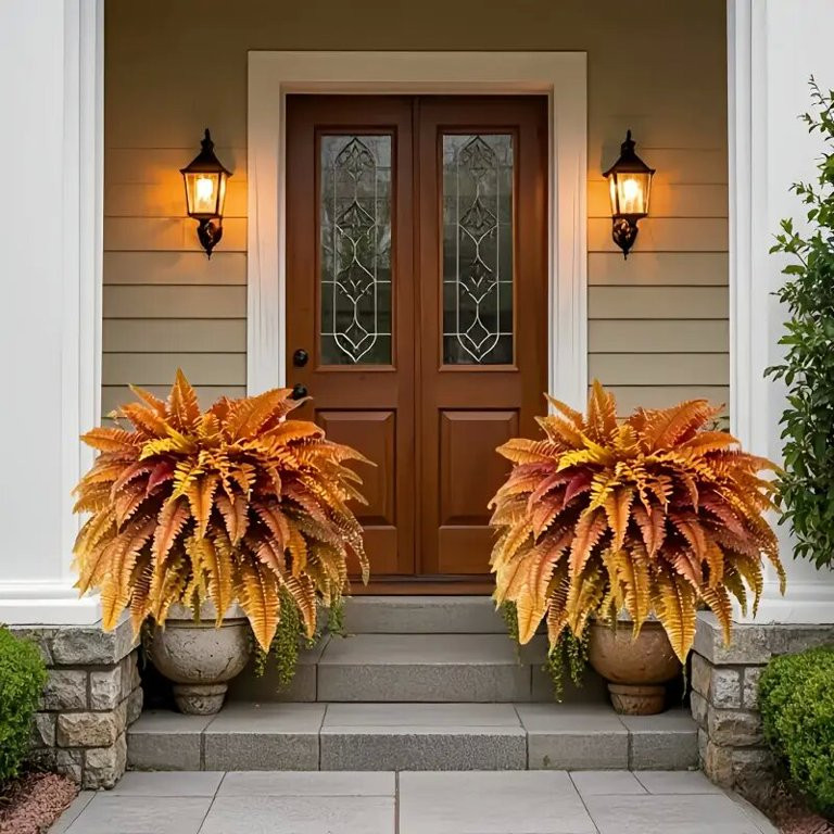 Dremisland Artificial Fall Plants and Ferns for Outdoors - Set of 2 Bouquets 39" Diam Fake Boston... | Walmart (US)
