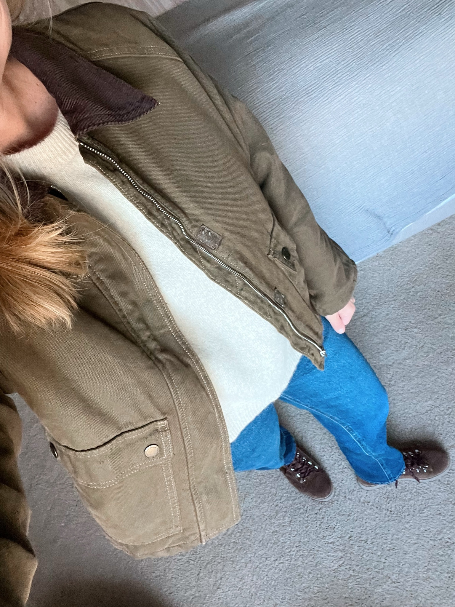 olive barn jacket - mango barn jacket - lace up brown boots - casual fall outfit - mom outfit 

#LTKSeasonal