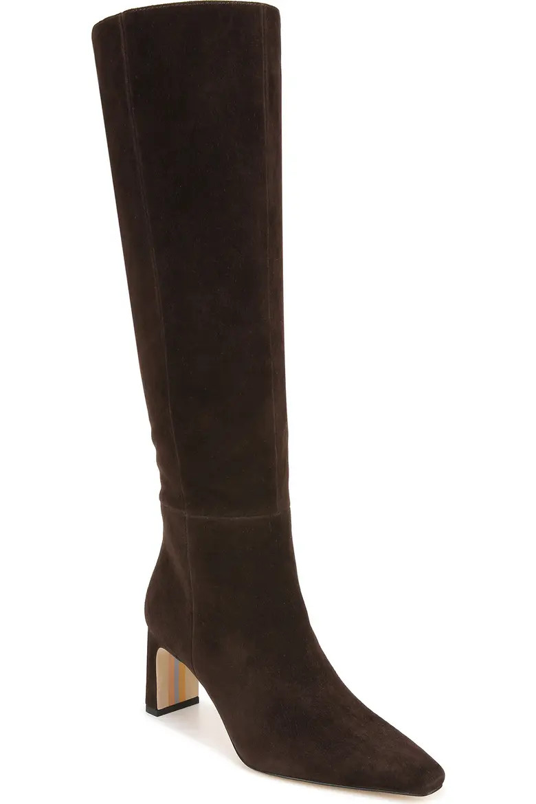 Sam Edelman Sylvia Knee High Boot in Black Leather at Nordstrom, Size 6 | Nordstrom
