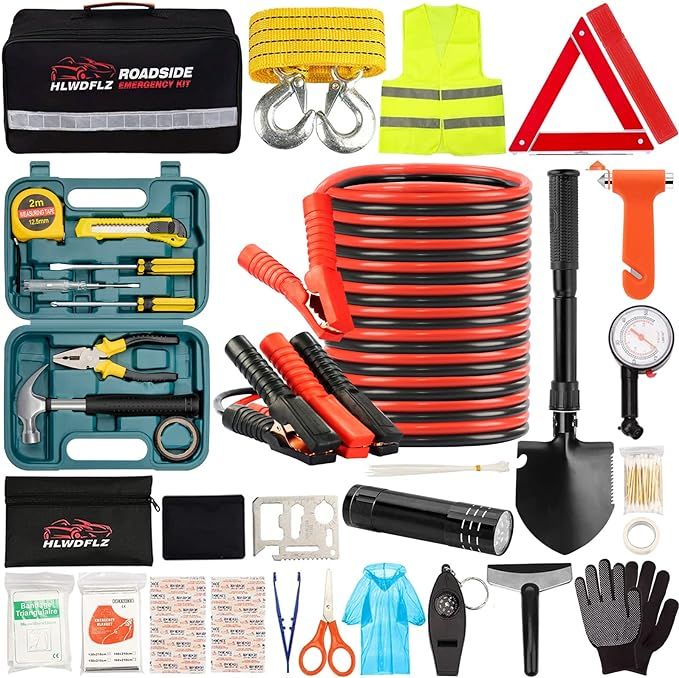 HLWDFLZ Car Emergency Safety Kit - Auto Emergency Roadside Assistance Car Kit, Winter Traveler Sa... | Amazon (US)