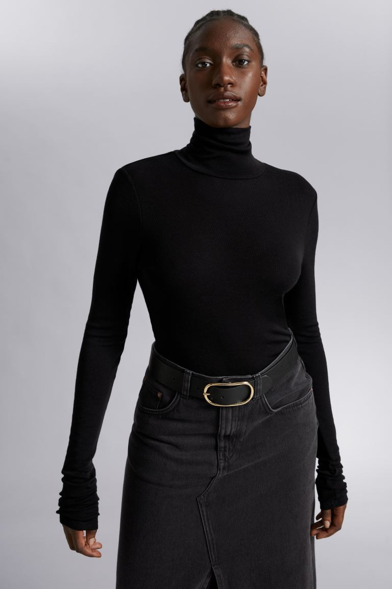 Long-Sleeved Woolen Turtleneck Top | H&M (UK, MY, IN, SG, PH, TW, HK)