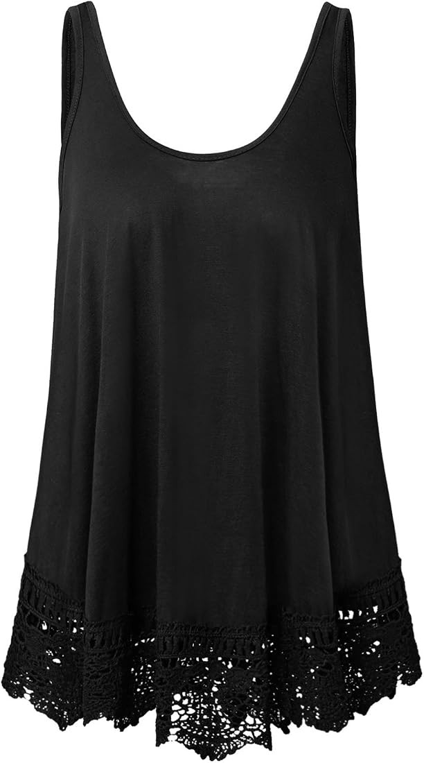 Plus Size Swing Lace Flowy Tank Top for Women | Amazon (US)