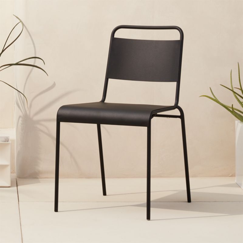 Lucinda Black Modern Outdoor Stacking Chair + Reviews | CB2 | CB2