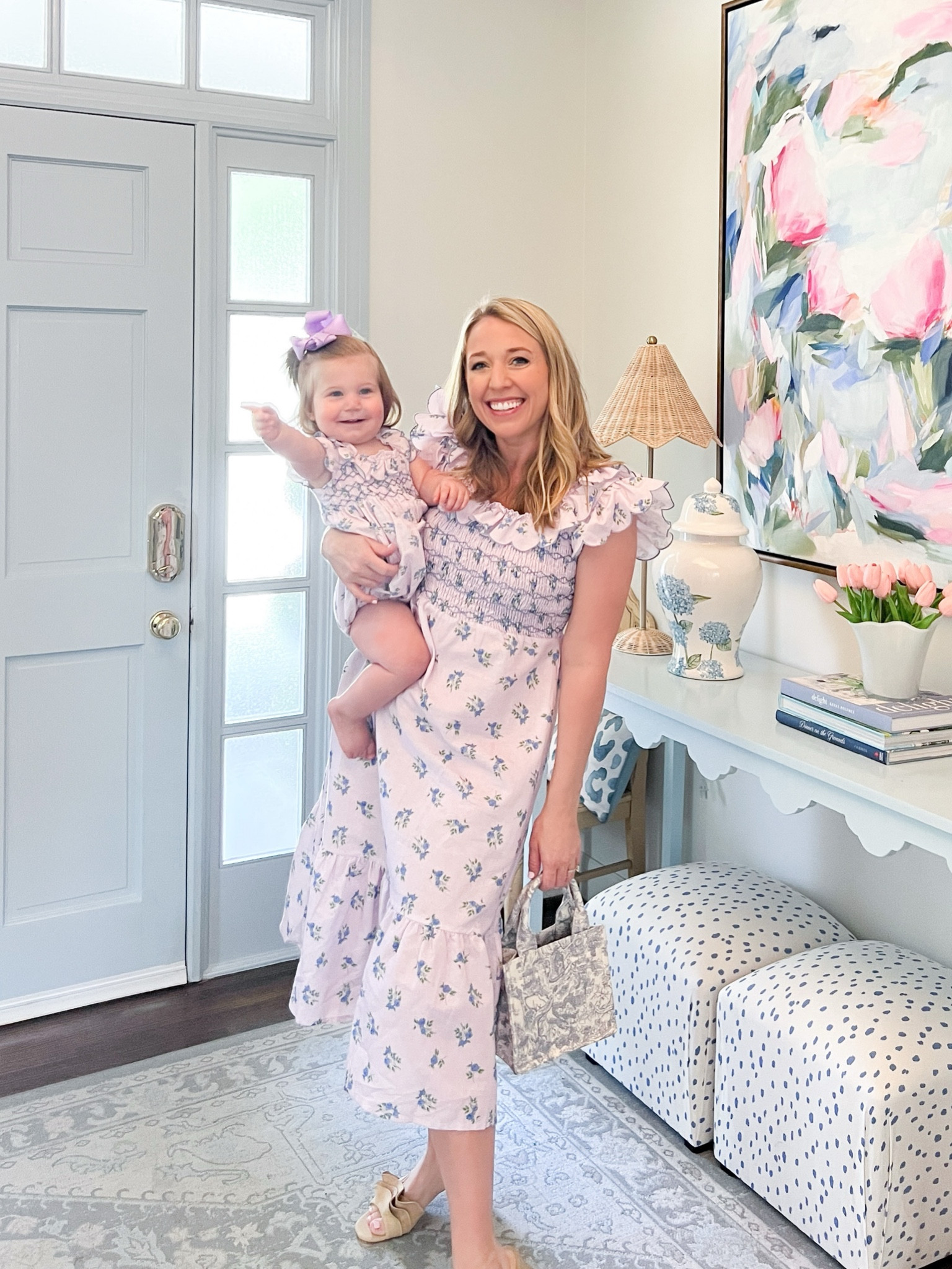 Summer mommy and mini matching outfits 💜

Lilac lavender scalloped dresses bubble dress girl baby toddler smocked women’s midi dress ruffle raffia shoes heels low heel church shower occasion family photos pictures portraits 

#LTKshoecrush #LTKbaby #LTKfamily