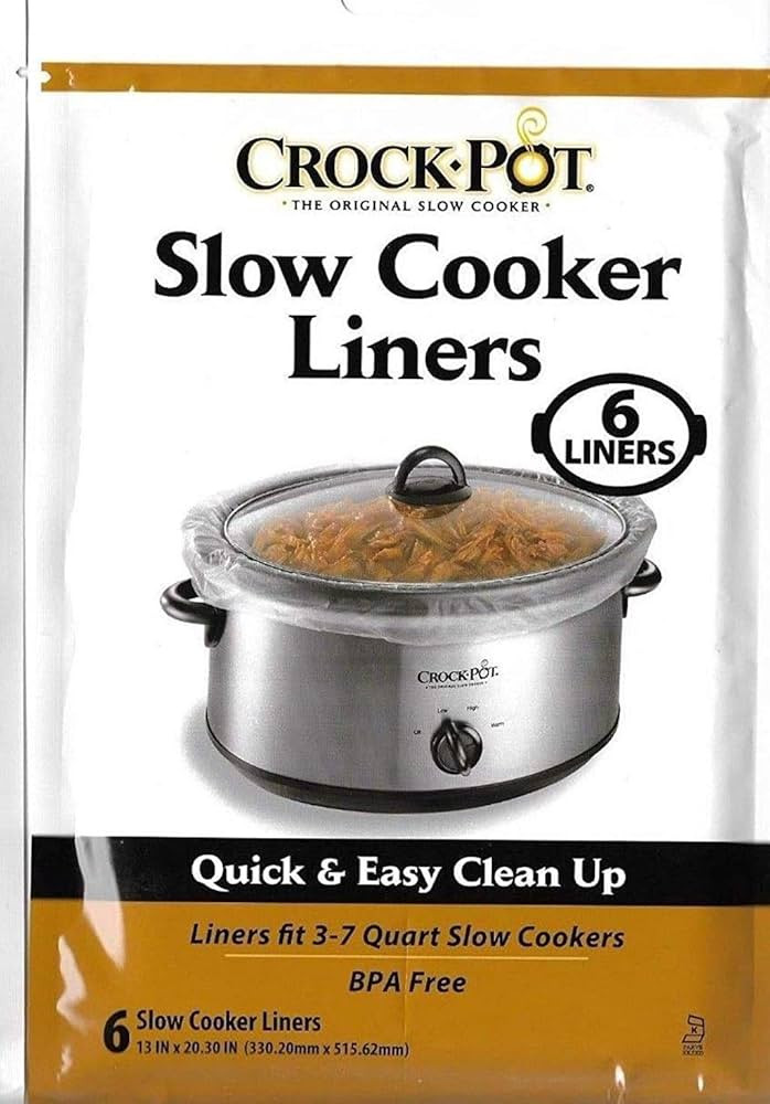 Crock Pot 3-7 Quart Slow Cooker Clear Plastic Liners, 6 Liners per Pack, 5-Packs of 6, 30 Liners ... | Amazon (US)