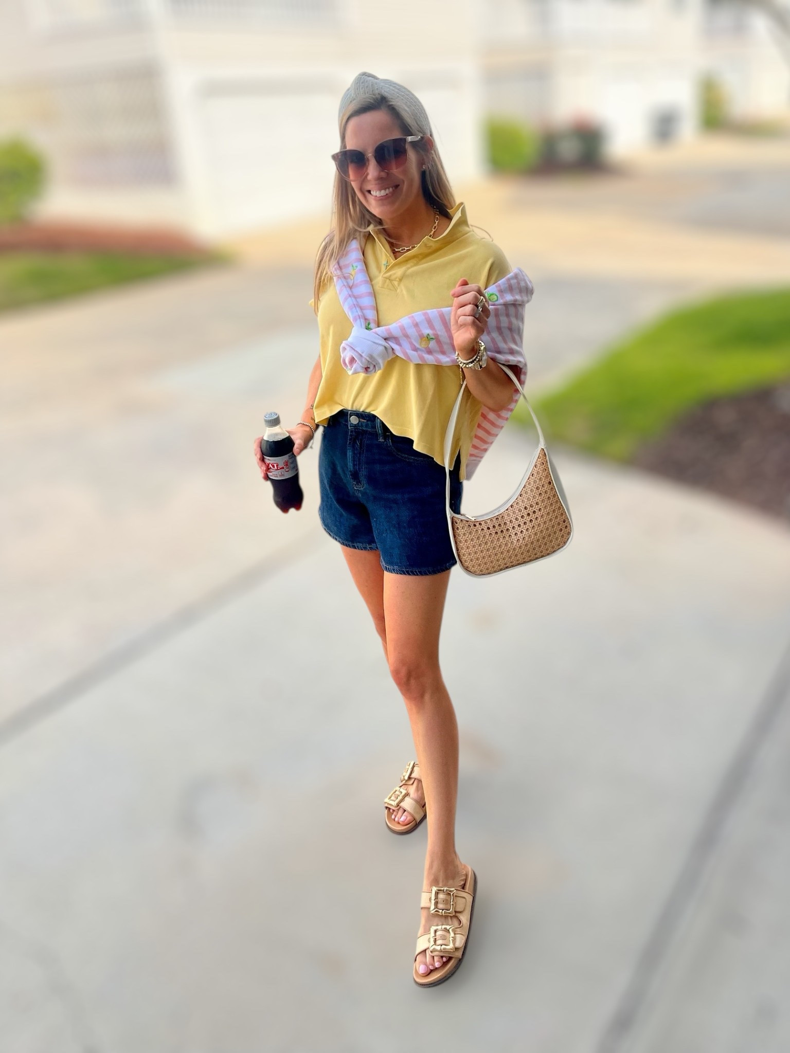 Code PREPPYREBEL for 10% off Melinda Maria Jewelry
Preppy girl summer, but make it comfy & cute!
This cheerful layered look is giving all the sunshine vibes!
I styled a classic yellow polo ☀️ with dark denim shorts (I sized up to a 26 for a relaxed fit !) and tied the cutest lemon-embroidered sweatshirt 🍋 over my shoulders for a breezy, preppy touch 🎾. Add gold buckle sandals ✨, a woven shoulder bag 👜, and Melinda Maria jewelry 💛 for a look that’s both polished and playful!

Wearing:
• Yellow polo top – size S 🌼
• Dark denim shorts – sized up to 26 for comfy fit 👖
• Lemon embroidered sweatshirt – tied at the shoulders 🍋🧵
• Melinda Maria jewelry stack – Code PREPPYREBEL for 10% off ✨
• Raffia shoulder bag – summer staple 👜
• Gold double buckle sandals – chic & comfy ⭐️
• Neutral headband + oversized sunnies 🕶️
• Diet Dr Pepper in hand – my signature sip 🥤

Style tip: Tie a lightweight sweatshirt or sweater over your shoulders for that instant coastal cool vibe ⛵️

LTK Keywords:
preppy summer outfit ☀️, lemon embroidered sweatshirt 🍋, coastal summer style 🏖️, Melinda Maria jewelry 💛, PREPPYREBEL code 💸, woven summer bag 👜, buckle sandal outfit 🌞, casual preppy fashion 🎀, LTK summer look 🌴

#MelindaMaria #mymmloveletter #PREPPYREBEL #LTKsummerstyle #LTKunder100 #LTKpreppy #coastalcool #summerlayers #LTKaccessories #lemonprint #classicwithatwist

Sunshine, stripes, & a splash of citrus! 🍋☀️


#LTKFindsUnder100 #LTKFindsUnder50 #LTKOver40