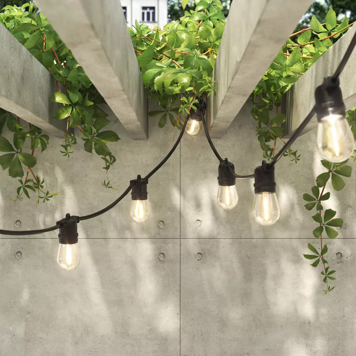 10ct LED Non-Drop Indoor Outdoor Café String Lights Clear Bulbs with Black Wire - Threshold™: ... | Target