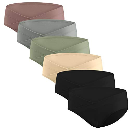 Angelhood 6 Pack Womens Maternity Underwear,Healthy Maternity Pregnancy Panties Postpartum Mother Under Bump Underwear XX-Large | Amazon (US)