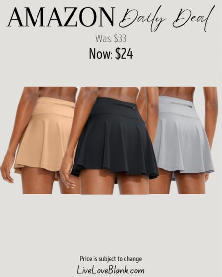 Amazon daily deal
Amazon tennis skirt with 4 pockets only $24
Athleisure 
#ltku 

#LTKSaleAlert #LTKFindsUnder50 #LTKStyleTip