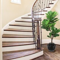 Silk Fiddle Leaf Fig Tree in Black Planters Pot 56"" with 26 Life-Like Leaves & Natural Looking Trun | Etsy (US)