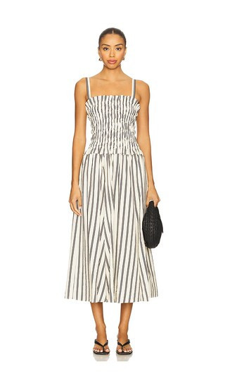 Polo Ralph Lauren Striped Silk-Blend Dress in Beige. - size S | Revolve Clothing (Global)