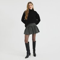 River Island Womens Black Check Bubble Hem Mini Skirt | River Island UK & IE