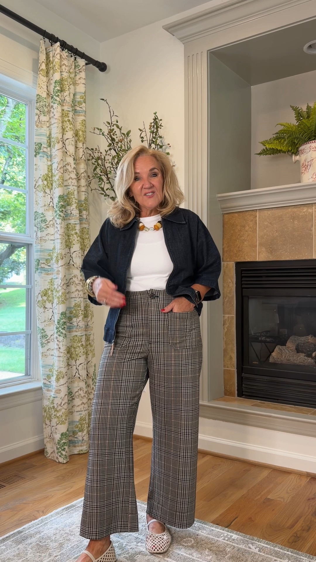 @kohls #kohls #kohlspartner
Plaid ponte knit pants are great for travel for the office and to wear casual for every day I’m wearing a size 8 
This elbow length sleeve denim jacket is super sharp. I got so many compliments on it at registration today. I’m wearing a medium 
Check out the other Kohl’s finds linked below ￼

#LTKCon #LTKOver40 #LTKootd