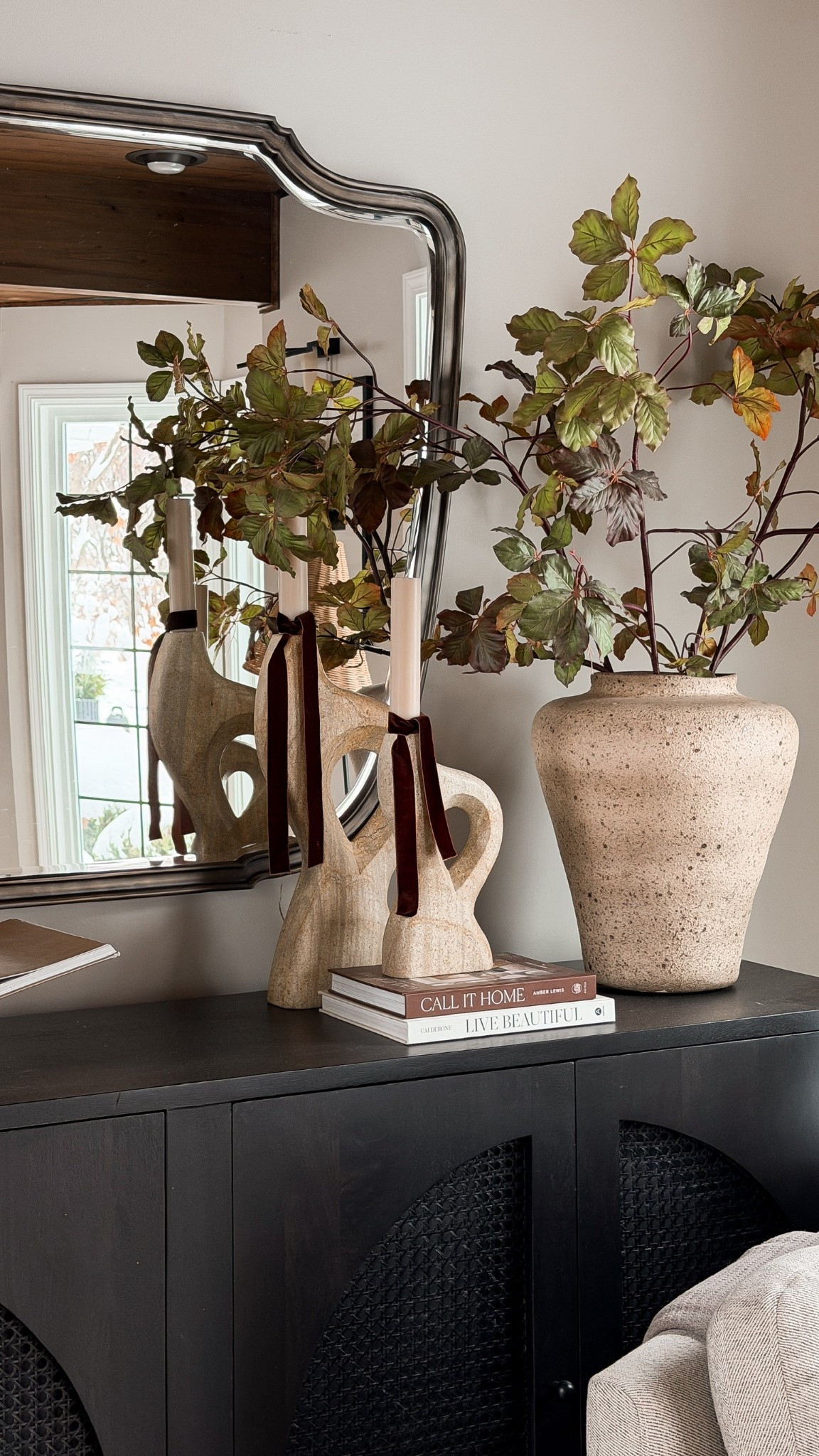 The easiest holiday styling tip?! Just add your favorite ribbon! It’s true!! This vignette was styled as is, and by adding this affordable Amazon ribbon everything instantly feels more festive. 

#LTKHome #LTKHoliday