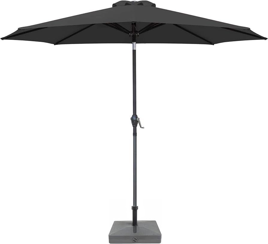 Greesum 9FT Patio Umbrella Outdoor Market Table Umbrella with Push Button Tilt, Crank and 8 Sturd... | Amazon (US)