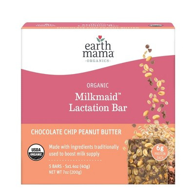 Earth Mama Organic Milkmaid Lactation Bars for Breastfeeding, Chocolate Chip Peanut Butter Cookie - 5ct | Target