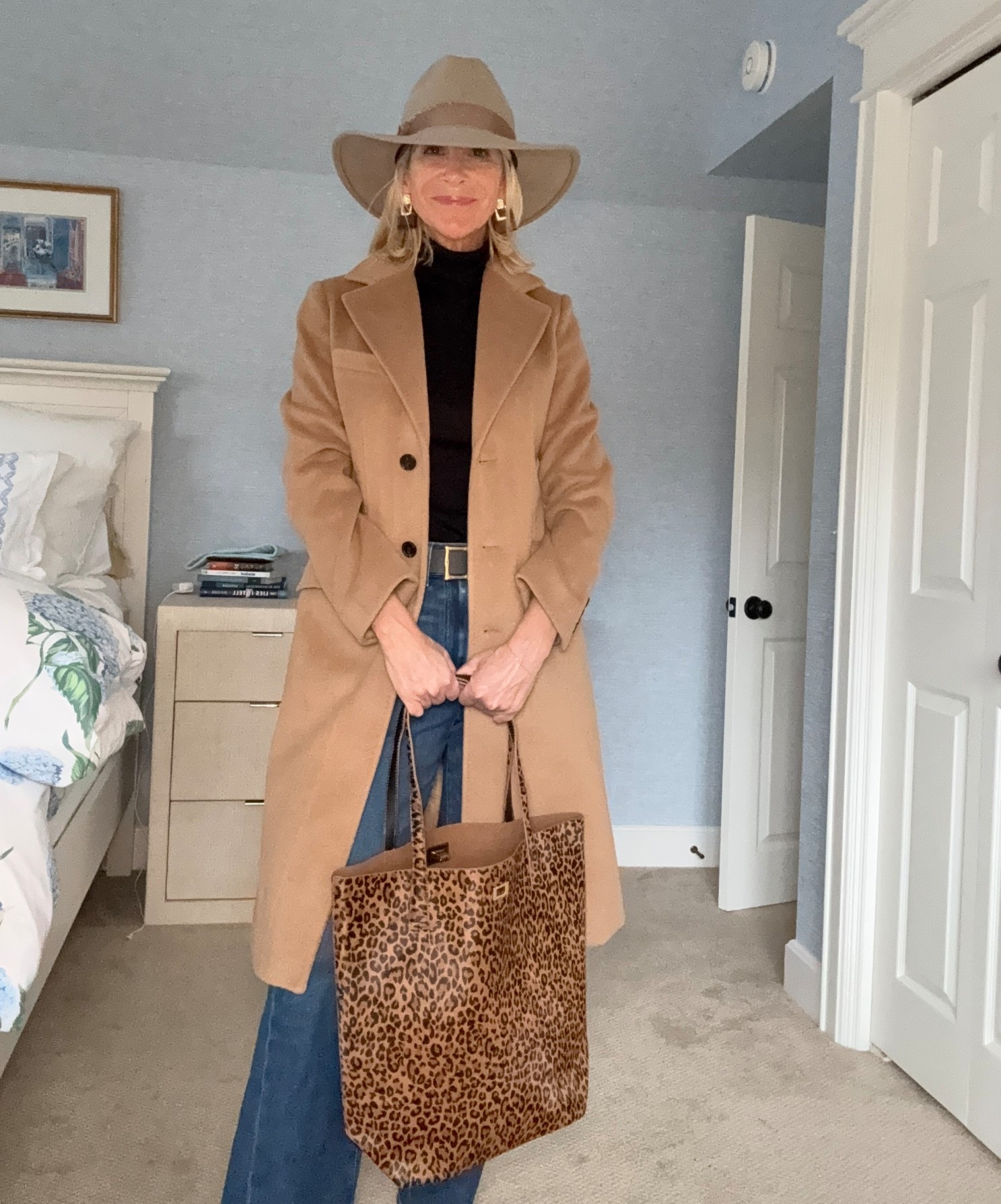 Weekend girls’ getaway!  Love a great camel coat and the leopard bag  

#LTKGiftGuide #LTKSaleAlert #LTKOver40
