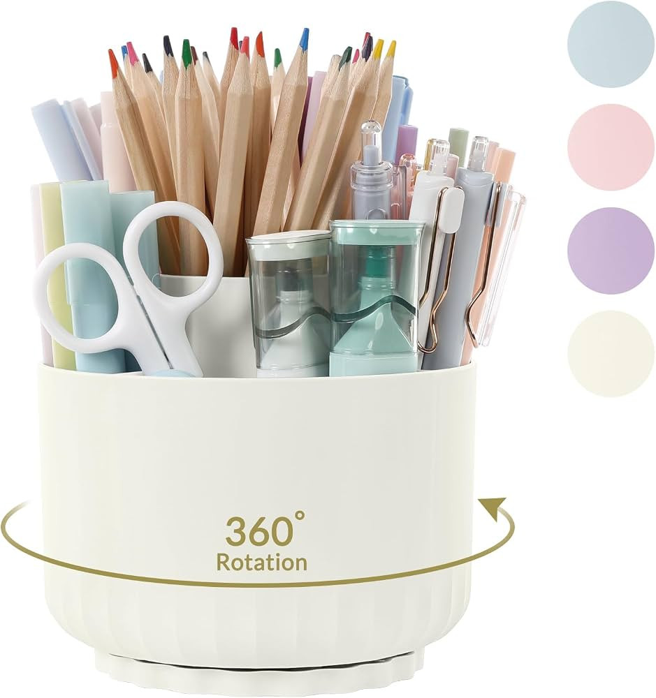 SKYDUE 360 Degree Rotating Desk Organizer, Dual-Purpose Pencil Pen Holder for Desk, Rotating Penc... | Amazon (US)