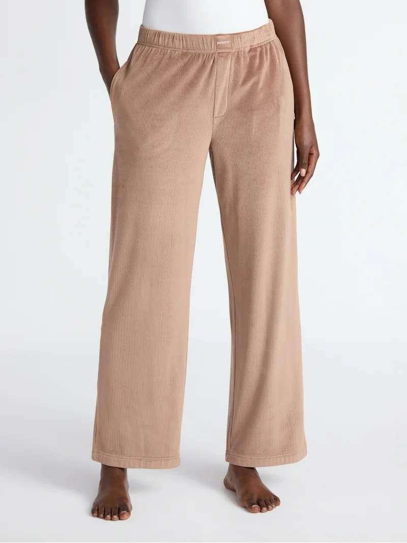 Joyspun Women's Velour Wide-Leg Sleep Pants, Size XS-3X | Walmart (US)
