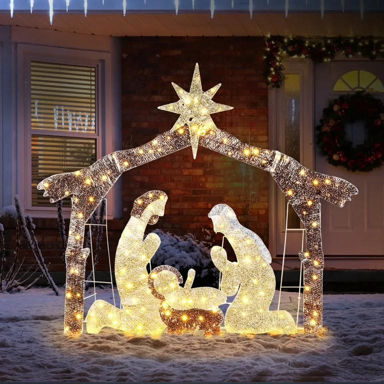 UBesGoo 6ft Light-Up Nativity Scene Christmas Decoration Nativity Christmas Outdoor Decor - Walma... | Walmart (US)
